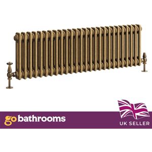 Go Bathrooms Traditional 2 Column Radiator Aged Brass Central Horizontal Radiator 300x1190mm Go Bathrooms Traditional 2 Column Radiator Aged Brass Central Horizontal Radiator 300x1190mm