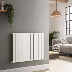 Riace White Horizontal Flat Designer Radiator 600x748mm Single Pane Hs11-600-Wcf Riace White Horizontal Flat Designer Radiator 600x748mm Single Pane Hs11-600-Wcf
