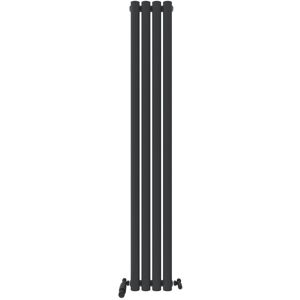 Ibathuk 1600 X 240 Mm Vertical Column Radiator Anthracite Oval Single Panel Ibathuk 1600 X 240 Mm Vertical Column Radiator Anthracite Oval Single Panel