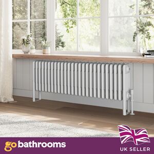 Go Bathrooms Traditional White Horizontal Radiator Quad Panel 4 Column 26 Bars 400 X 1190mm Go Bathrooms Traditional White Horizontal Radiator Quad Panel 4 Column 26 Bars 400 X 1190mm