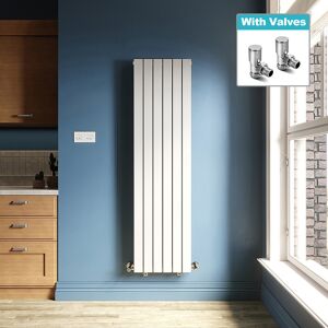 Elegant Vertical Radiator Double 1800x452 White Flat Panel Tall Upright Rads With Valves Elegant Vertical Radiator Double 1800x452 White Flat Panel Tall Upright Rads With Valves