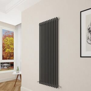 Aica Traditional Cast Iron Style Radiator Vertical 1500x560mm 2 Column Black Aica Traditional Cast Iron Style Radiator Vertical 1500x560mm 2 Column Black