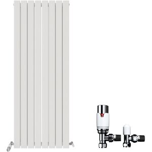 Ibathuk Radiator Vertical Flat Double Panel Angled Valve White Heater 1600 X 608mm Ibathuk Radiator Vertical Flat Double Panel Angled Valve White Heater 1600 X 608mm
