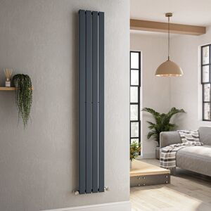Riace Anthracite Vertical Flat Designer Radiator 1800x272mm Single Vs4-1800-Dgcf Riace Anthracite Vertical Flat Designer Radiator 1800x272mm Single Vs4-1800-Dgcf
