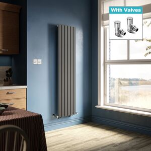 Elegant Vertical Radiator Anthracite 1800 X 452 Flat Panel Single Tall Rads With Valves Elegant Vertical Radiator Anthracite 1800 X 452 Flat Panel Single Tall Rads With Valves