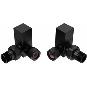 Kbstar Bathroom Radiator Heated Towel Rail Valves Manual Corner Square Head Pair Black Kbstar Bathroom Radiator Heated Towel Rail Valves Manual Corner Square Head Pair Black