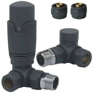 G-Rad Corner Trv Thermostatic Radiator Rail Valve & Lockshield 15mm X 1/2" Anthracite G-Rad Corner Trv Thermostatic Radiator Rail Valve & Lockshield 15mm X 1/2" Anthracite