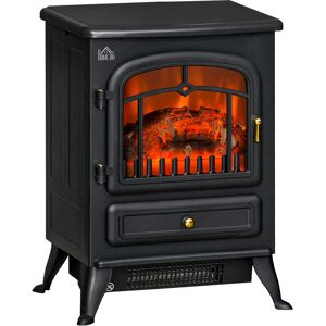 Homcom Electric Fireplace Steel With Log Flame Effect, 950/1850w, Living Room Homcom Electric Fireplace Steel With Log Flame Effect, 950/1850w, Living Room