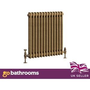 Go Bathrooms Traditional 2 Column Radiator Aged Brass Central Horizontal Radiator 600 X 605mm Go Bathrooms Traditional 2 Column Radiator Aged Brass Central Horizontal Radiator 600 X 605mm