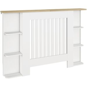 Homcom Vertical Slatted Heater Cover For Living Room, Medium, White Homcom Vertical Slatted Heater Cover For Living Room, Medium, White