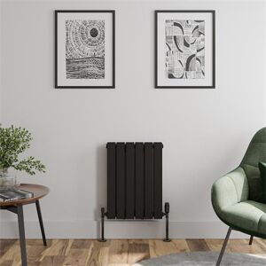 Radilux Horizontal Double Flat Panel Designer Radiator - 600 X 456mm Black 12 Tubes Radilux Horizontal Double Flat Panel Designer Radiator - 600 X 456mm Black 12 Tubes