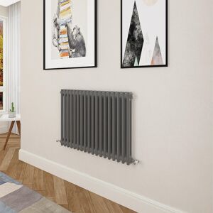 Aica Traditional Cast Iron Style Radiator Horizontal 600x830mm 2 Column Anthracite Aica Traditional Cast Iron Style Radiator Horizontal 600x830mm 2 Column Anthracite