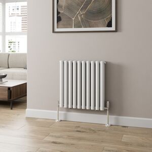 Radilux Modern Horizontal 600x600mm Radiator Heater Double Panel Oval Tube Column White Radilux Modern Horizontal 600x600mm Radiator Heater Double Panel Oval Tube Column White