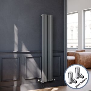 Elegant Anthracite Vertical Radiator Single Flat Panel Tall Rads 1800 X 300 With Valves Elegant Anthracite Vertical Radiator Single Flat Panel Tall Rads 1800 X 300 With Valves