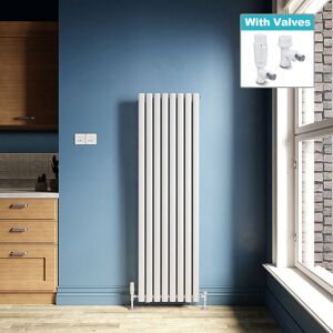 Elegant Vertical Radiator Double 1600x480 White Oval Column Tall Rads With Tr Valves Elegant Vertical Radiator Double 1600x480 White Oval Column Tall Rads With Tr Valves