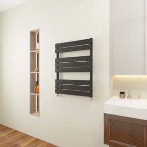 Showerenclosuresonline Black Towel Rail Radiator Heated Flat Panel Bathroom Warmer 800x600mm Showerenclosuresonline Black Towel Rail Radiator Heated Flat Panel Bathroom Warmer 800x600mm