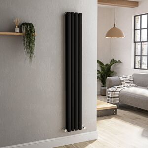 Sorrento Midnight Black Vertical Oval Designer Radiator 1600x236mm Vd4-1600-Bco Sorrento Midnight Black Vertical Oval Designer Radiator 1600x236mm Vd4-1600-Bco