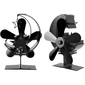 Stoves Black 5 Heat Powered Stove Fan Aluminum Alloy Fast Heat Dissipation He Hot Stoves Black 5 Heat Powered Stove Fan Aluminum Alloy Fast Heat Dissipation He Hot