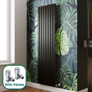Elegant Vertical Radiator Black Flat Panel Tall Upright Single Rad 1800x544mm With Valve Elegant Vertical Radiator Black Flat Panel Tall Upright Single Rad 1800x544mm With Valve