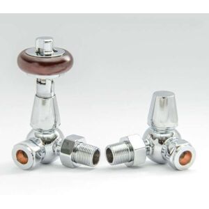 G-Rad Corner Trv Thermostatic Radiator Valve Wood Style Top & Lockshield 15mm Chrome G-Rad Corner Trv Thermostatic Radiator Valve Wood Style Top & Lockshield 15mm Chrome