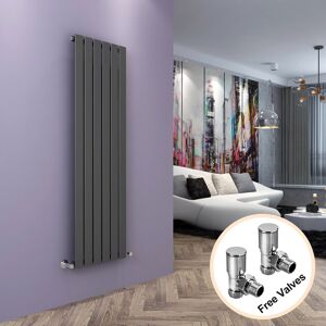 Elegant Anthracite Vertical Radiator 1600 X 452 Flat Panel Single Tall Rads With Valves Elegant Anthracite Vertical Radiator 1600 X 452 Flat Panel Single Tall Rads With Valves