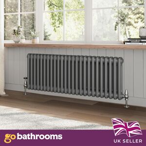 Go Bathrooms Grey Double Radiator Traditional Horizontal 2 Column Panel Rad 400 X 1190mm Go Bathrooms Grey Double Radiator Traditional Horizontal 2 Column Panel Rad 400 X 1190mm
