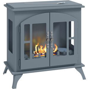 Homcom Ethanol Fireplace Stove Freestanding Bioethanol Fire, 0.9l Tank Grey Homcom Ethanol Fireplace Stove Freestanding Bioethanol Fire, 0.9l Tank Grey