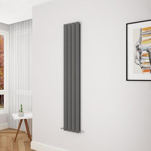 Aica Flat Panel Radiator Vertical Central Heating Rad 1600x272mm Double Anthracite Aica Flat Panel Radiator Vertical Central Heating Rad 1600x272mm Double Anthracite