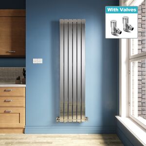 Elegant Chrome Vertical Radiator Flat Panel Central Heating Tall Rad 1800x452 With Valve Elegant Chrome Vertical Radiator Flat Panel Central Heating Tall Rad 1800x452 With Valve
