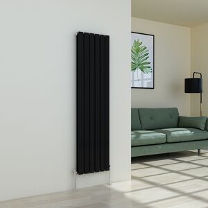 Plumb Galaxy Vertical Designer Radiator Flat Panel Modern Heating Double Black 1600 X 410mm Plumb Galaxy Vertical Designer Radiator Flat Panel Modern Heating Double Black 1600 X 410mm