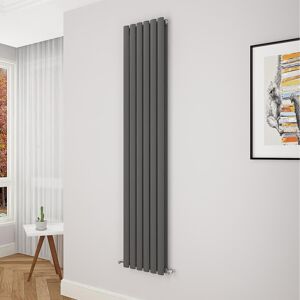 Aica Oval Column Radiator Vertical Central Heating Rad 1800x354mm Double Anthracite Aica Oval Column Radiator Vertical Central Heating Rad 1800x354mm Double Anthracite