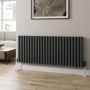 Radilux Anthracite Designer Radiator Horizontal Oval Column Double Panel Rad 600x1440mm Radilux Anthracite Designer Radiator Horizontal Oval Column Double Panel Rad 600x1440mm