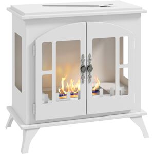 Homcom Ethanol Fireplace Stove Freestanding Bioethanol Fire, 0.9l Tank White Homcom Ethanol Fireplace Stove Freestanding Bioethanol Fire, 0.9l Tank White