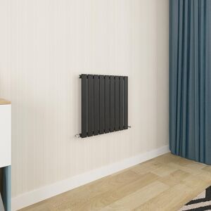 Aica Flat Panel Radiator Horizontal Central Heating Rad 600x612mm Single Black Aica Flat Panel Radiator Horizontal Central Heating Rad 600x612mm Single Black