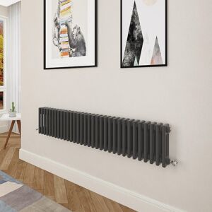 Aica Traditional Cast Iron Style Radiator Horizontal 300x1460mm 3 Column Black Aica Traditional Cast Iron Style Radiator Horizontal 300x1460mm 3 Column Black
