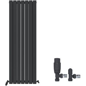 Ibathuk Radiator Vertical Flat Double Panel Angled Valve Anthracite Heater 1600 X 532mm Ibathuk Radiator Vertical Flat Double Panel Angled Valve Anthracite Heater 1600 X 532mm
