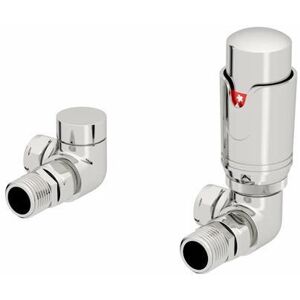 Radilux Corner Chrome Thermostatic Radiator Valve Pack - 15mm Silver Central Heating Radilux Corner Chrome Thermostatic Radiator Valve Pack - 15mm Silver Central Heating