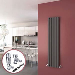 Elegant Vertical Radiator Grey Single Oval Column Tall Rad 1600x360 With Chrome Tr Valve Elegant Vertical Radiator Grey Single Oval Column Tall Rad 1600x360 With Chrome Tr Valve