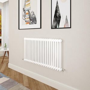 Aica Traditional Cast Iron Style Radiator Horizontal 600x1010mm 2 Column White Aica Traditional Cast Iron Style Radiator Horizontal 600x1010mm 2 Column White
