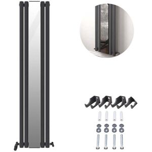 Veebath Radiator Vertical Single Panel Mirror Anthracite Grey Central Heating Rad Uk Veebath Radiator Vertical Single Panel Mirror Anthracite Grey Central Heating Rad Uk