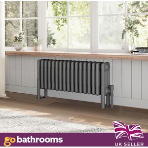 Go Bathrooms Traditional Grey Horizontal Radiator Quad Panel 4 Column 17 Bars 400 X 785mm Go Bathrooms Traditional Grey Horizontal Radiator Quad Panel 4 Column 17 Bars 400 X 785mm