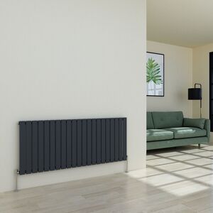 Plumb Galaxy Horizontal Designer Radiator Flat Panel Modern Single Anthracite 600 X 1428mm Plumb Galaxy Horizontal Designer Radiator Flat Panel Modern Single Anthracite 600 X 1428mm