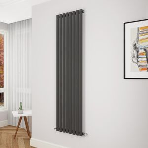Aica Oval Column Radiator Vertical Central Heating Rad 1800x472mm Single Black Aica Oval Column Radiator Vertical Central Heating Rad 1800x472mm Single Black