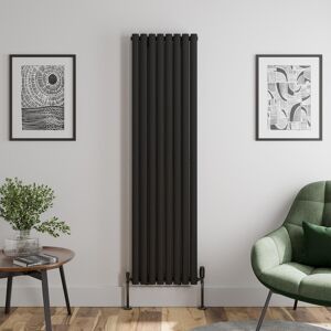 Radilux Black Designer Radiator Vertical Oval Double Panel Rad 1800x480mm Steel Modern Radilux Black Designer Radiator Vertical Oval Double Panel Rad 1800x480mm Steel Modern