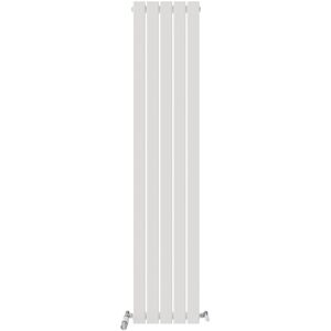 Ibathuk Vertical Designer Radiator Flat Single Panel Angled Valve White Rads 1800x306mm Ibathuk Vertical Designer Radiator Flat Single Panel Angled Valve White Rads 1800x306mm