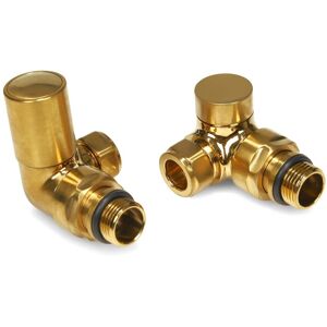 Lavatap Brushed Brass Corner Manual Radiator Towel Rail Valve 15mm Lavatap Brushed Brass Corner Manual Radiator Towel Rail Valve 15mm