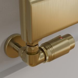 Radilux Modern Corner Thermostatic Radiator Valve Towel Rail Rad Pair 15mm Brass Round Radilux Modern Corner Thermostatic Radiator Valve Towel Rail Rad Pair 15mm Brass Round