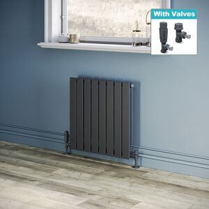 Elegant Horizontal Radiator Anthracite Flat Panel Single Rads 600 X 600 With Tr Valves Elegant Horizontal Radiator Anthracite Flat Panel Single Rads 600 X 600 With Tr Valves