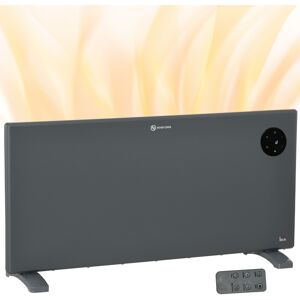 Homcom 2000w Electric Convector Heater, Quiet Space Heater With Led Display, Grey Homcom 2000w Electric Convector Heater, Quiet Space Heater With Led Display, Grey