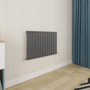 Aica Flat Panel Radiator Horizontal Central Heating Rad 600x884mm Single Anthracite Aica Flat Panel Radiator Horizontal Central Heating Rad 600x884mm Single Anthracite